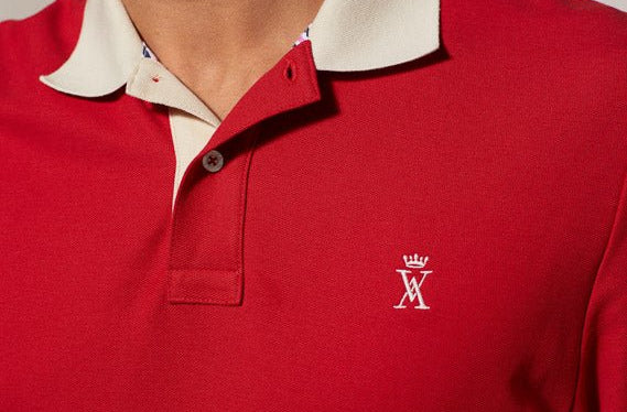 Vicomte A - Red Short Sleeve Polo Shirt - Perry - The Good Chic