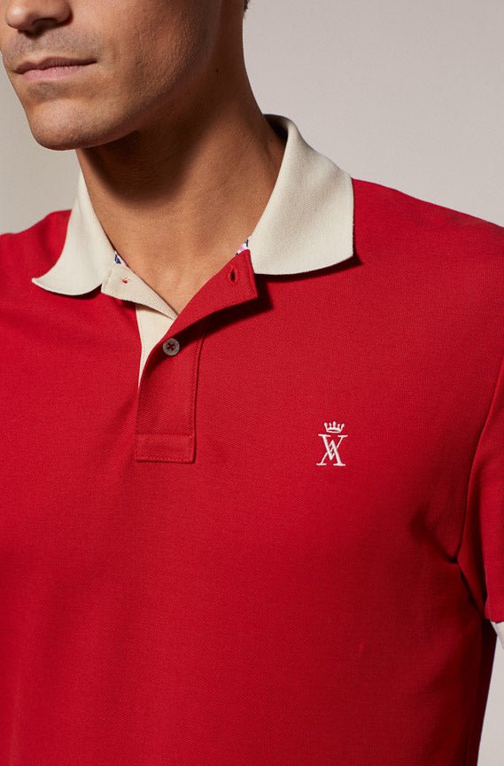 Vicomte A - Red Short Sleeve Polo Shirt - Perry - The Good Chic