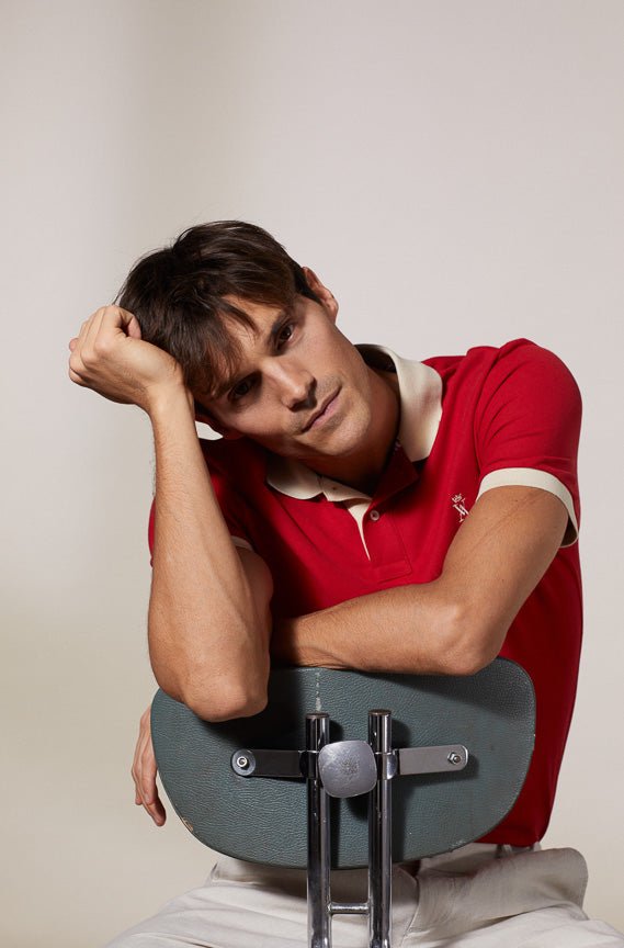 Vicomte A - Red Short Sleeve Polo Shirt - Perry - The Good Chic