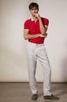 Vicomte A - Red Short Sleeve Polo Shirt - Perry - The Good Chic