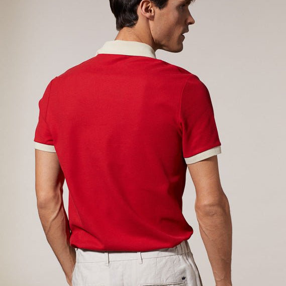 Vicomte A - Red Short Sleeve Polo Shirt - Perry - The Good Chic
