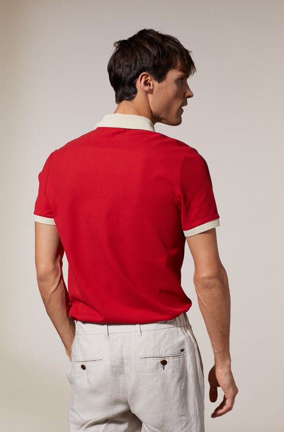 Vicomte A - Red Short Sleeve Polo Shirt - Perry - The Good Chic