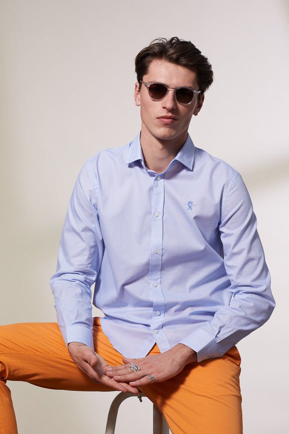 Vicomte A - Sky Blue Shirt Print Dots - Conrad - The Good Chic