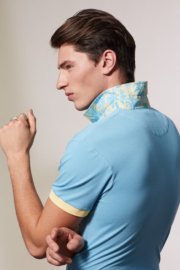Vicomte A - Sky Blue Short Sleeve Polo Shirt - Percy - The Good Chic