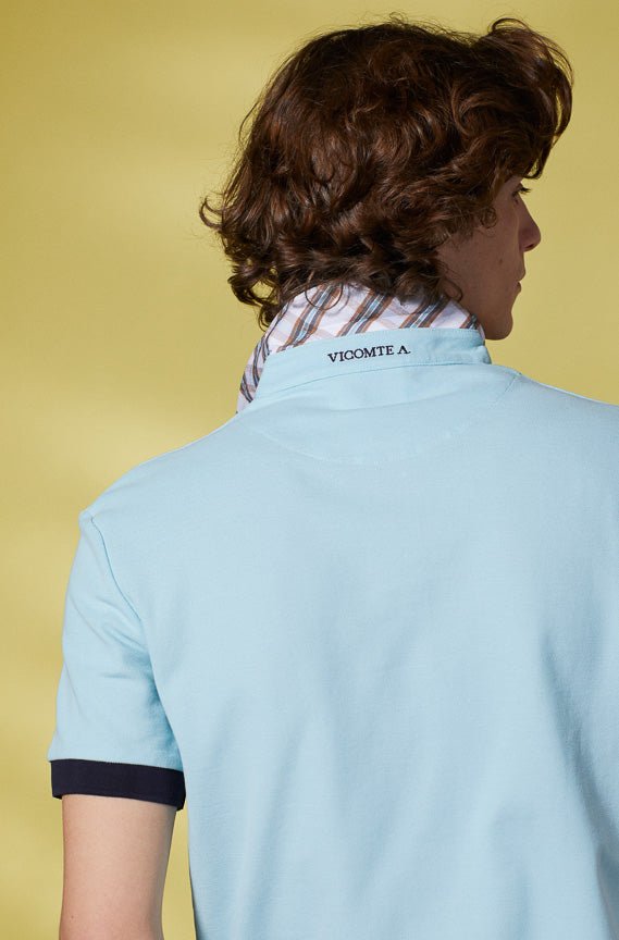 Vicomte A - Sky Blue Short Sleeve Polo Shirt - Petersham - The Good Chic
