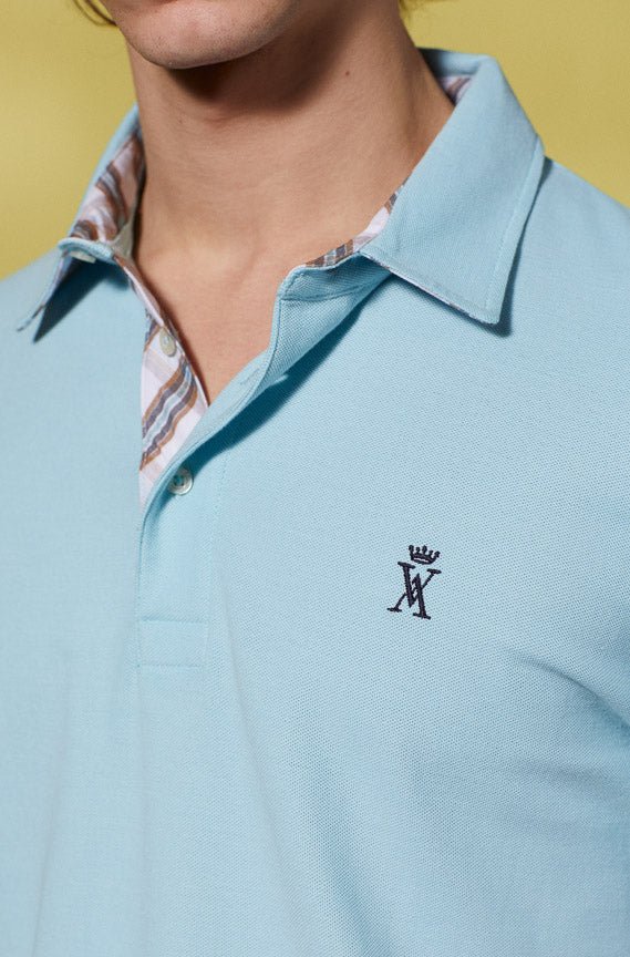 Vicomte A - Sky Blue Short Sleeve Polo Shirt - Petersham - The Good Chic