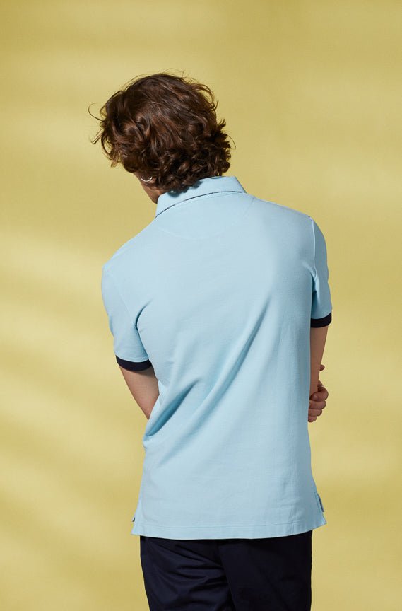 Vicomte A - Sky Blue Short Sleeve Polo Shirt - Petersham - The Good Chic
