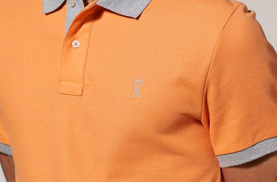 Vicomte A - Tangerine Short Sleeve Polo Shirt - Perry - The Good Chic