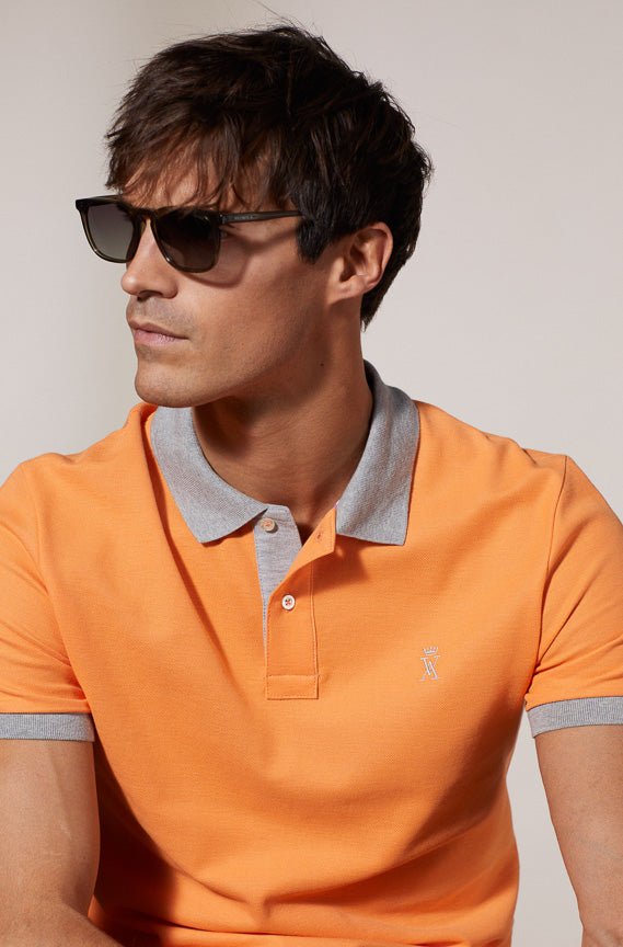 Vicomte A - Tangerine Short Sleeve Polo Shirt - Perry - The Good Chic