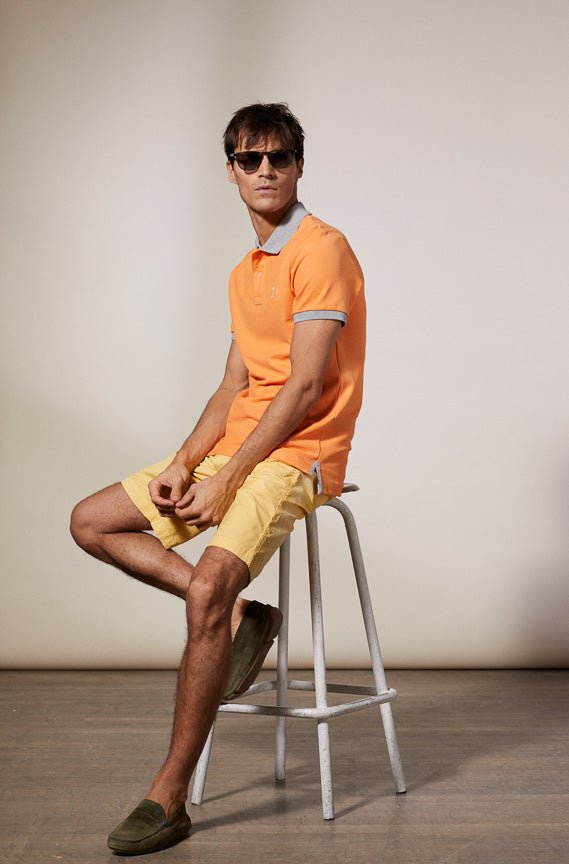 Vicomte A - Tangerine Short Sleeve Polo Shirt - Perry - The Good Chic