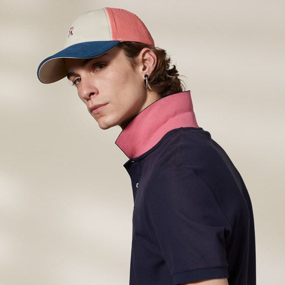 Vicomte A - Tricolored Blue Beige Pink Cap - Hamptons - The Good Chic
