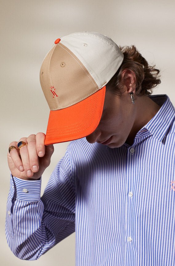Vicomte A - Tricolored Orange Beige Cap - Hamptons - The Good Chic