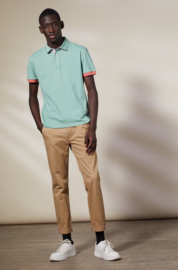 Vicomte A - Turquoise Short Sleeve Polo Shirt - Percy - The Good Chic