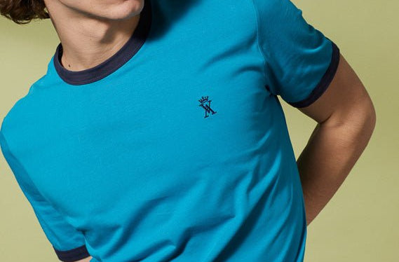 Vicomte A - Turquoise Short Sleeve T-Shirt - Tibot - The Good Chic