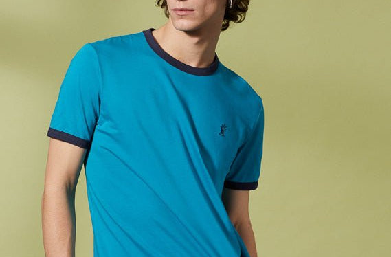 Vicomte A - Turquoise Short Sleeve T-Shirt - Tibot - The Good Chic