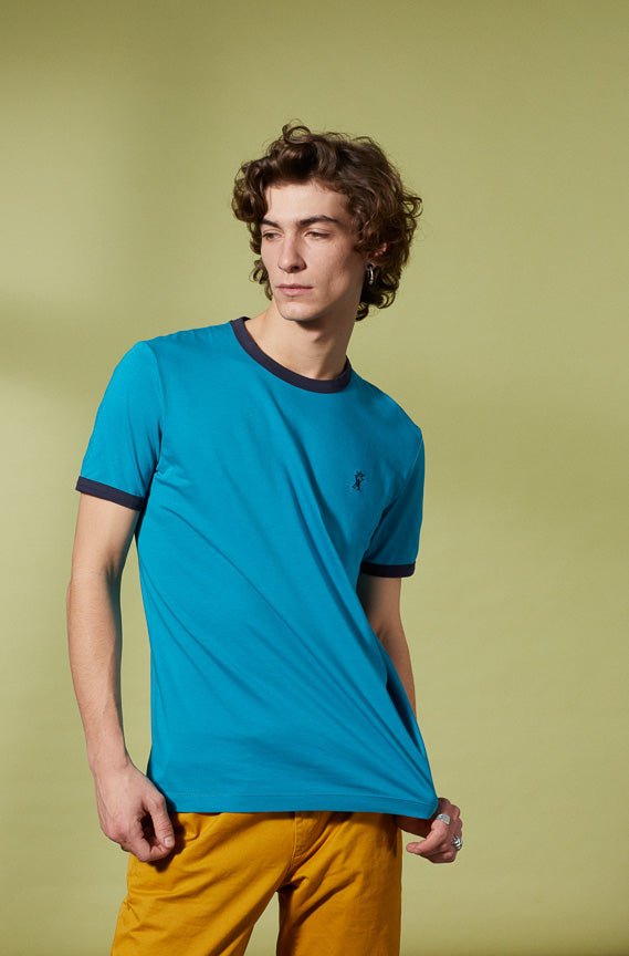 Vicomte A - Turquoise Short Sleeve T-Shirt - Tibot - The Good Chic