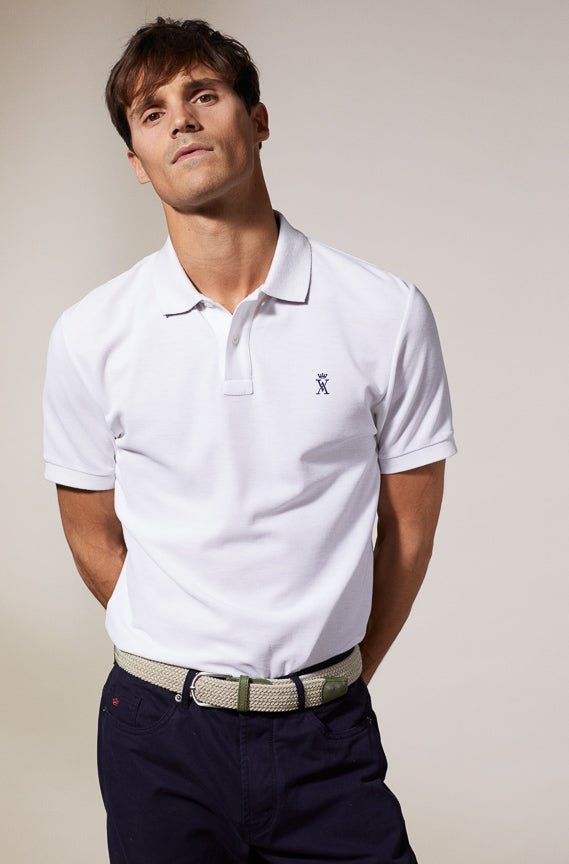 Vicomte A - White Short Sleeve Polo Shirt - Pablo - The Good Chic