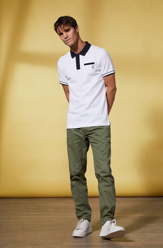 Vicomte A - White Short Sleeve Polo Shirt - Palton - The Good Chic