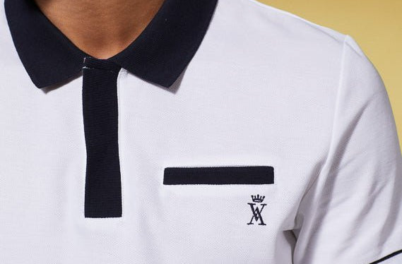 Vicomte A - White Short Sleeve Polo Shirt - Palton - The Good Chic