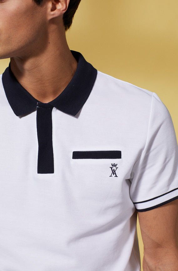 Vicomte A - White Short Sleeve Polo Shirt - Palton - The Good Chic