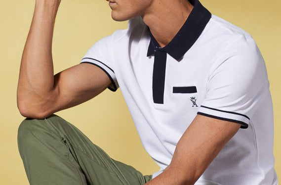 Vicomte A - White Short Sleeve Polo Shirt - Palton - The Good Chic