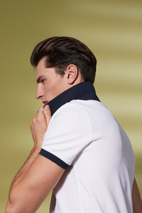 Vicomte A - White Short Sleeve Polo Shirt - Perry - The Good Chic